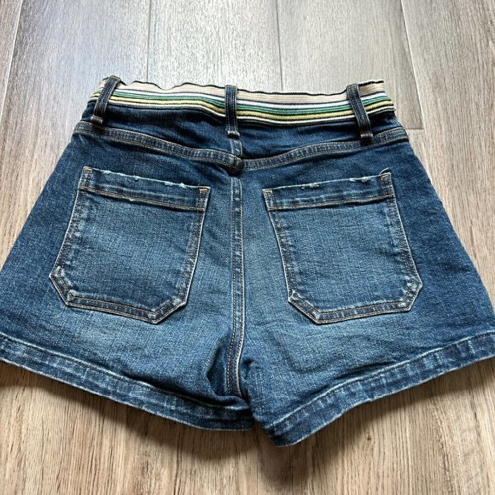 Veronica Beard Zynan Stripe Waist Denim Shorts Size 24 - Picture 9 of 9